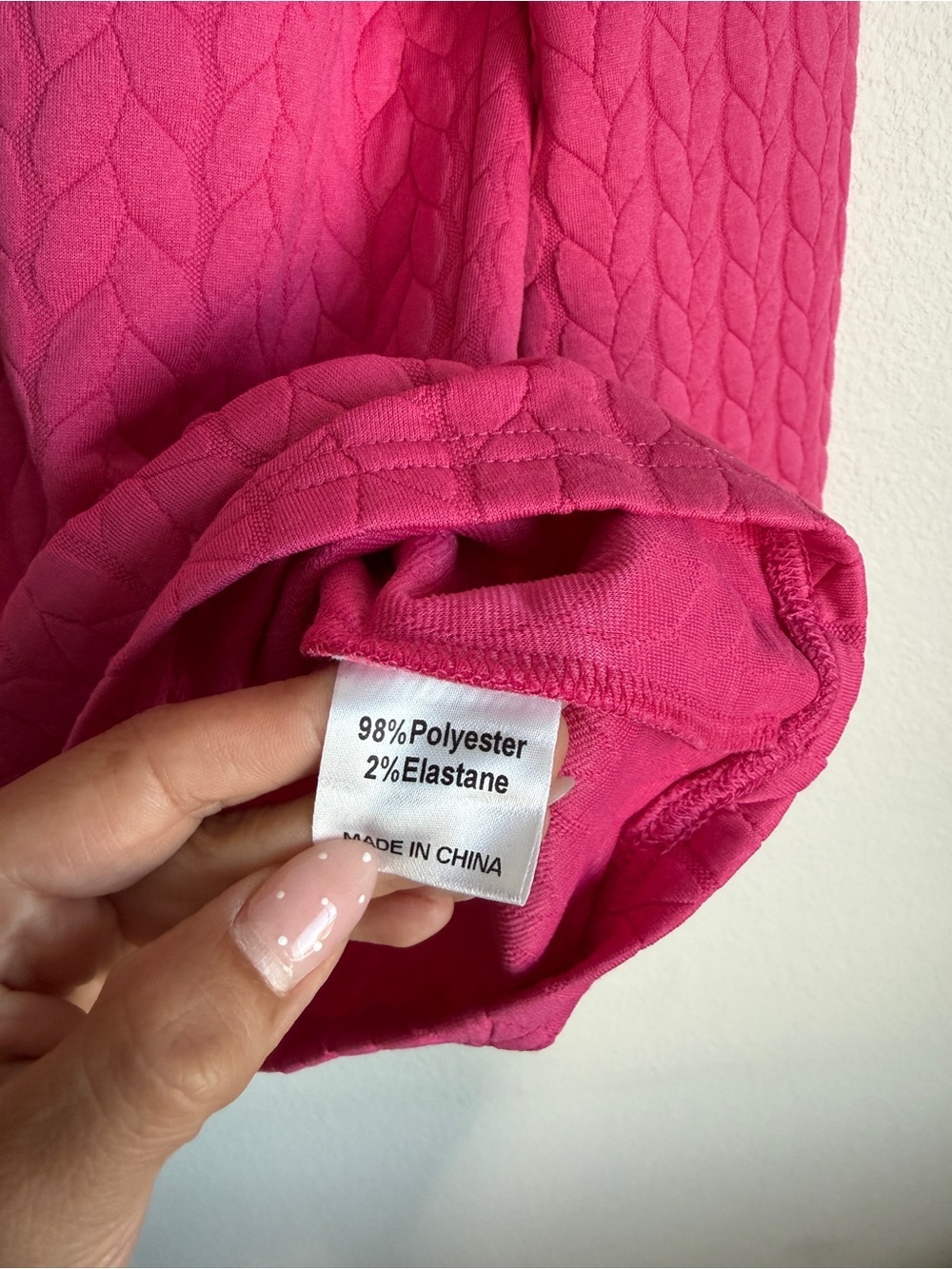 NWOT Miss Sparkling Hot Pink Textured Puff Sleeve Knit Sweater Womens Size Small - Picture 9 of 9